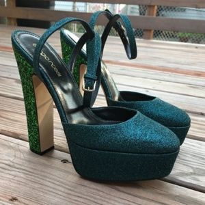 Sergio Rossi coarse glitter sandals